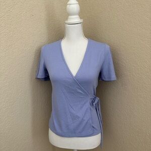 NWT - Gap Softspun Wrap-Front Top in Pale Periwinkle
